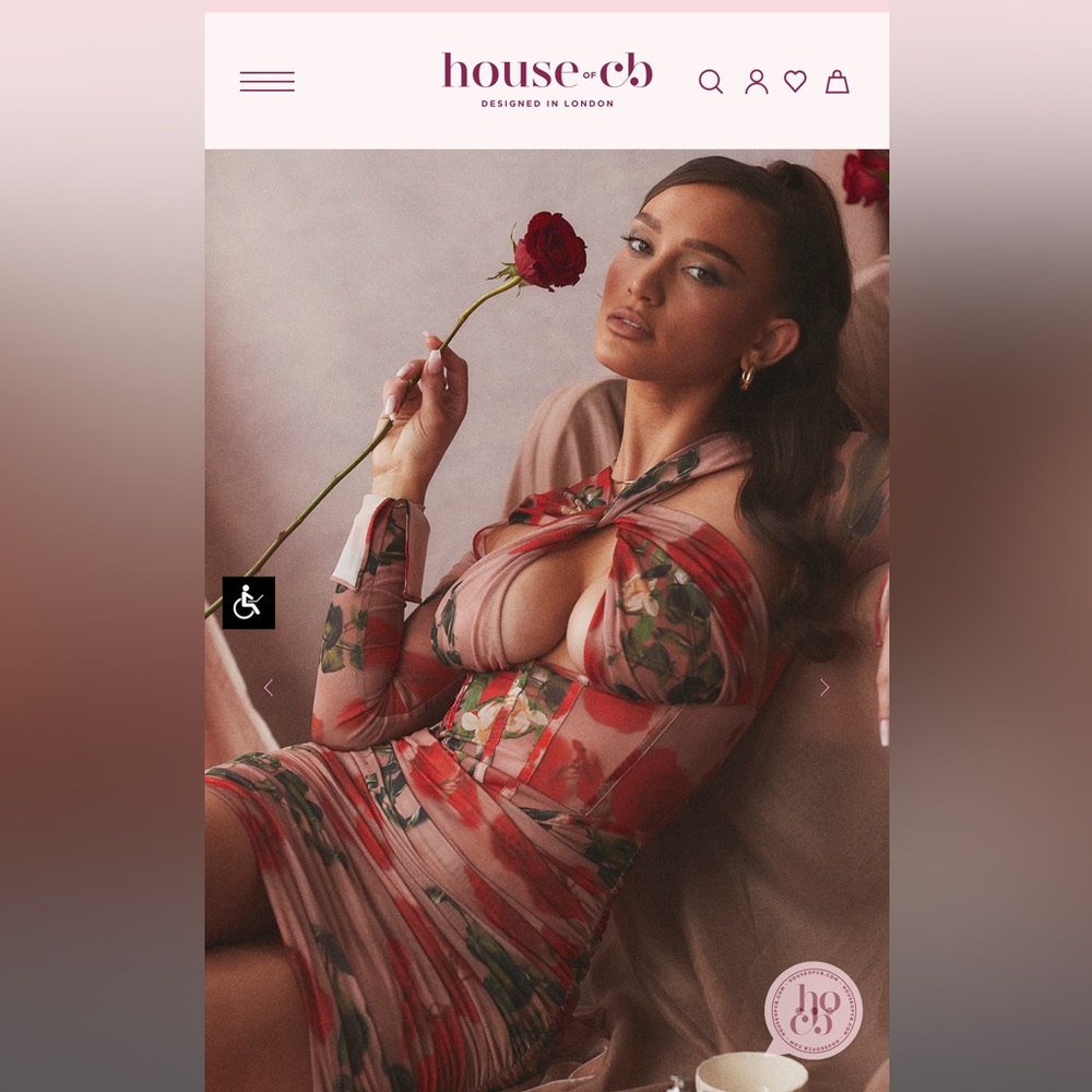House of CB Adana Rose Print Corset Mini Dress